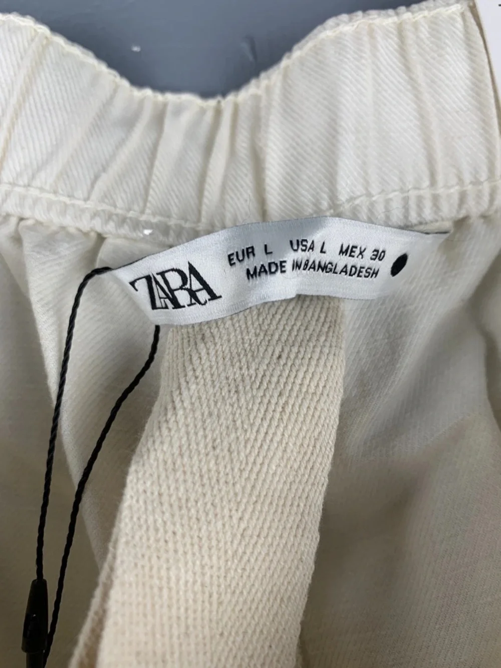 Zara Women's Sz Large Cream The Balloon Linen Blend Trousers